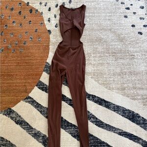 Cut-out Brown Jumpsuit